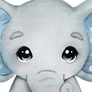 Watercolor Elephant Boy Bundle Clip Art PNG, Baby Boy Elephants Leaves ...