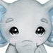 Watercolor Elephant Boy Bundle Clip Art PNG, Baby Boy Elephants Leaves ...