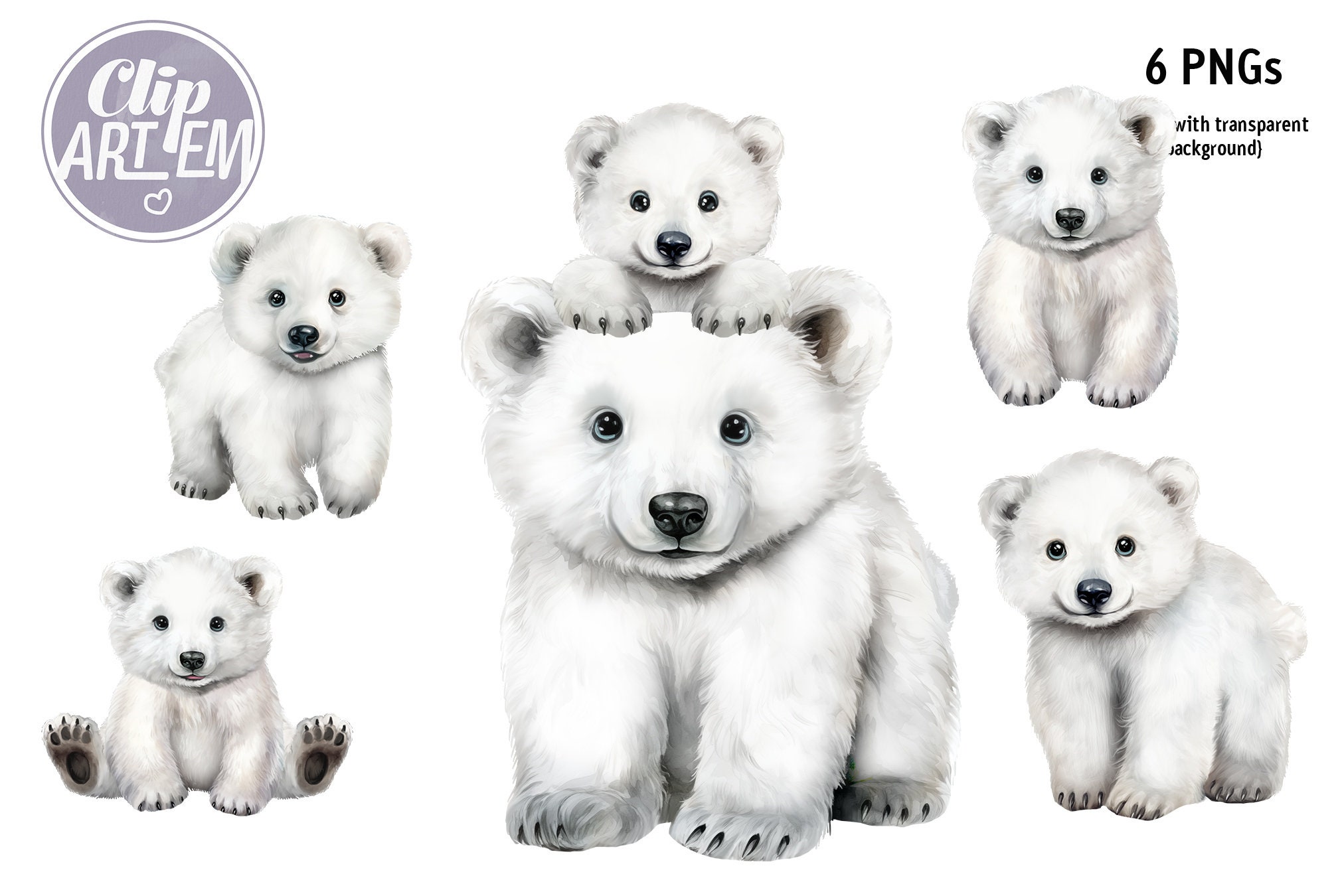Polar Bear Sticker Bundle PNG Clip Art Graphic by Creative Express