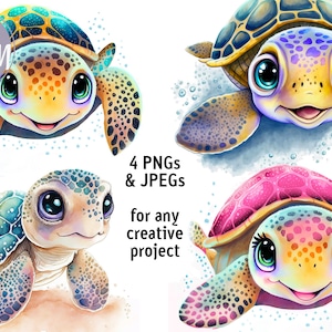 Art mural bébé tortue, jolies petites tortues pour chambre de garçon et fille, suspension murale, décoration murale, impression de bricolage à la maison sous l'eau sous-marine