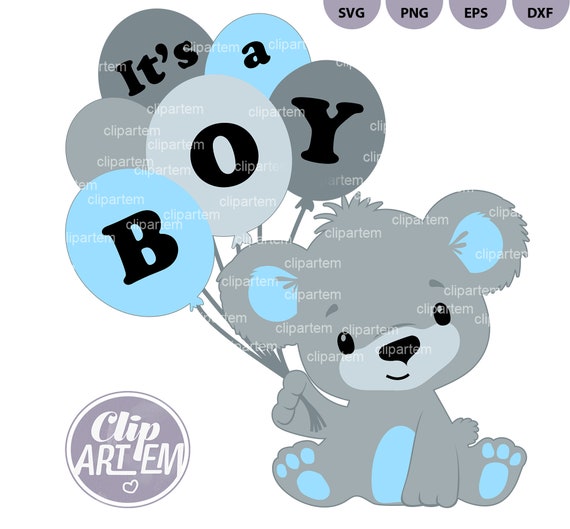 Bär mit Luftballons, Baby Junge Bär hält Luftballons. Es ist ein Junge Bär  svg Schneidedatei, Clip Art, Junge Baby Bär mit blauen Ohren, digitale  Datei -  Österreich