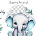 Watercolor Baby Elephant Clip Art, Turquoise Gender Neutral Elephant ...