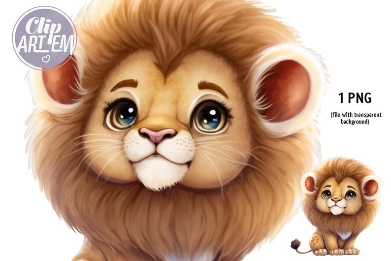 Lion Image Baby Lion Wall Art Sublimation Animal Image Etsy