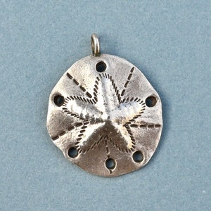 ONE Hill Tribe Fine Silver Sand Dollar Pendant, Thai Hill Tribe Silver Charm, Shiana Silver, SIGNED