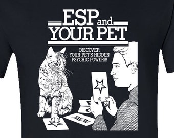 ESP and YOUR PET Shirt psychic pets cute cats weird kawaii cult surreal avant garde psychology