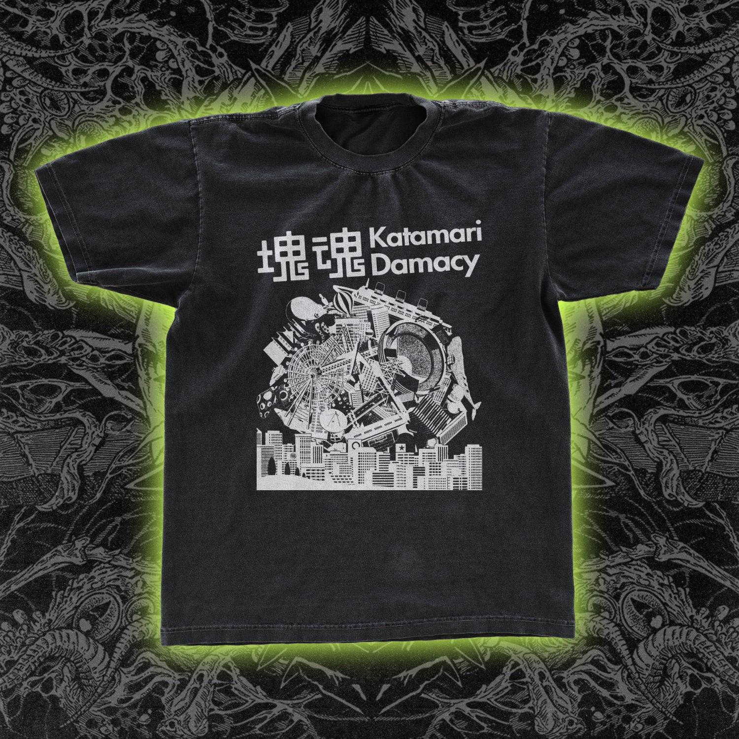 KATAMARI TEE COL：BLACK Katamari Damacy T-shirt KATAMARI White Black Gray Cotton 100