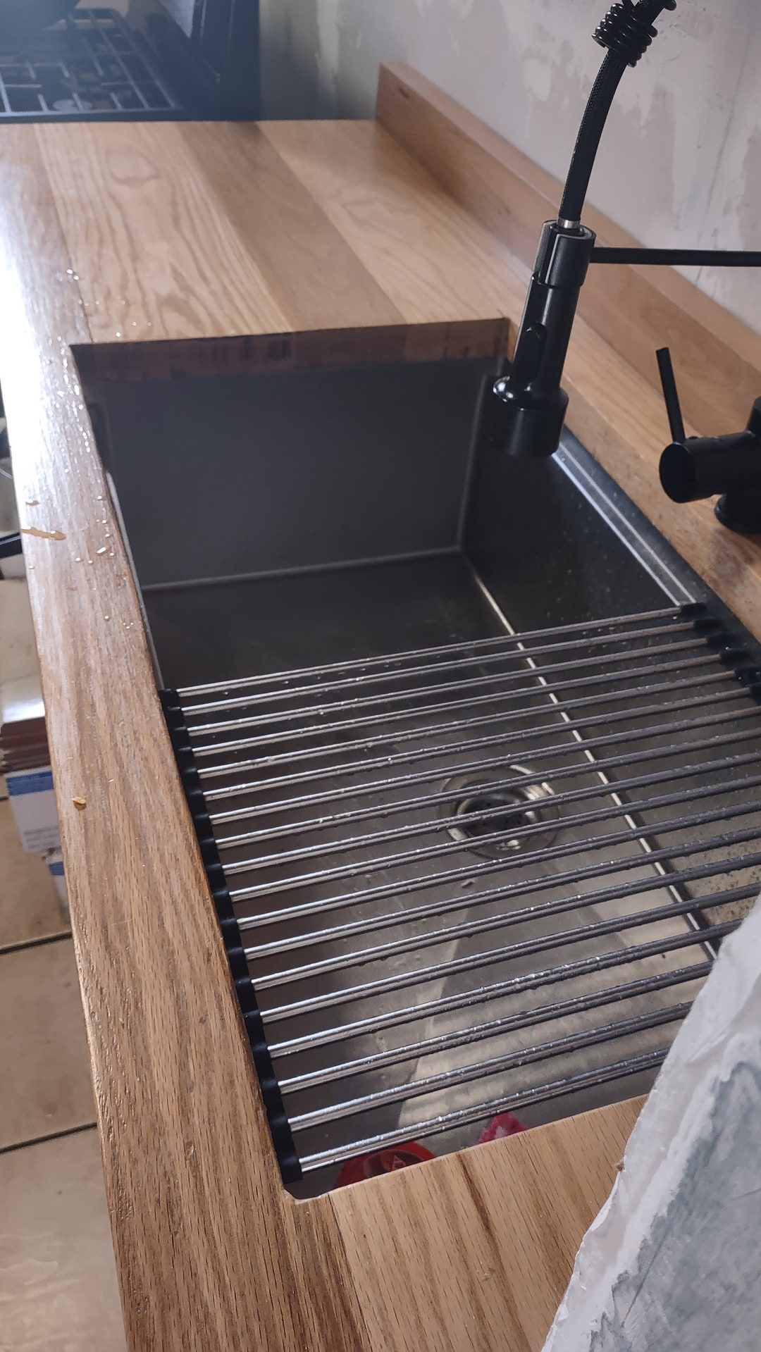 Custom Made Kitchen Sink Butcher Block Red and White Oak Countertop Etsy