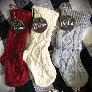 Rustic Personalized Christmas Stocking Tags