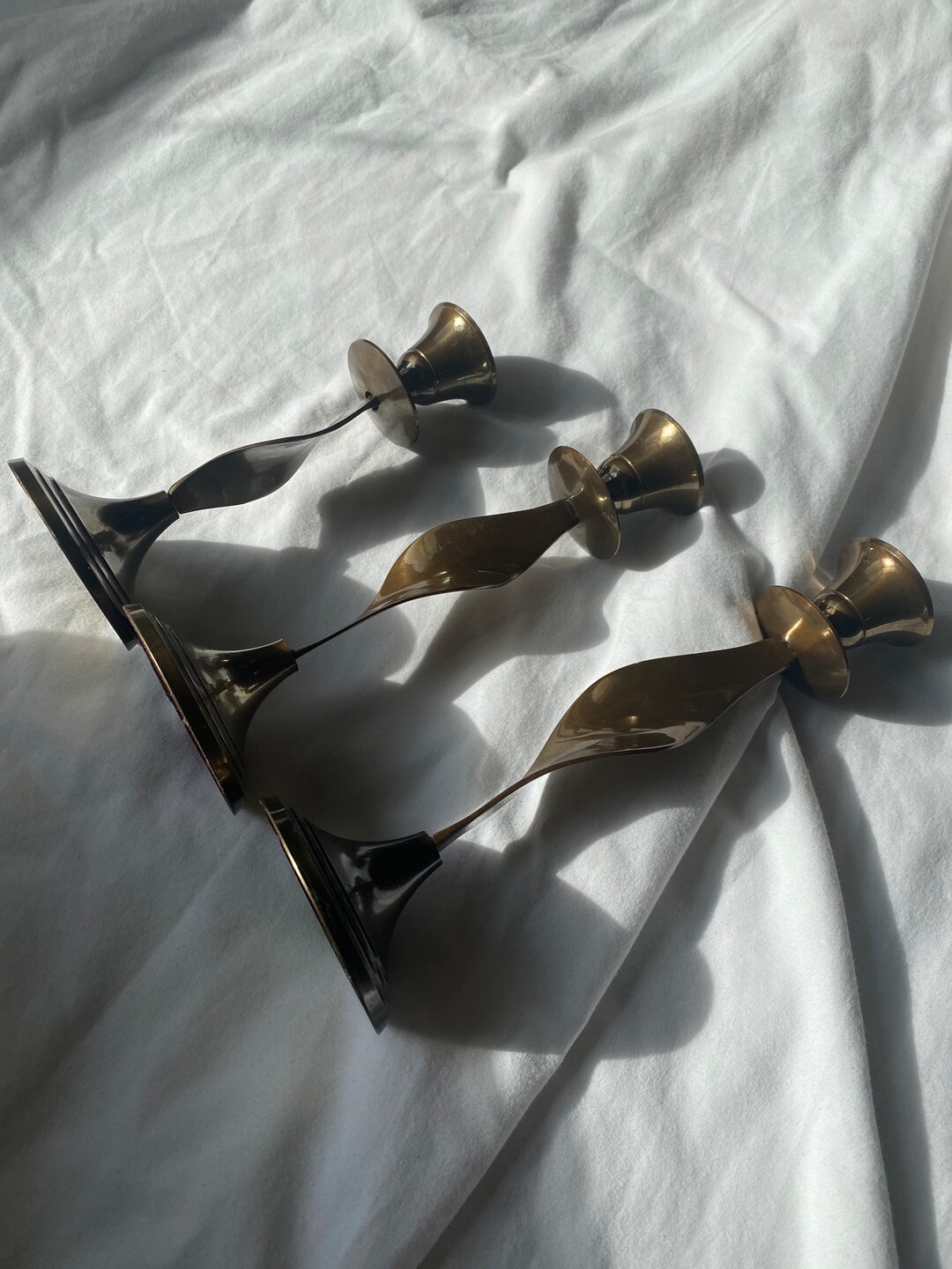 Brass Spiral Candlestick Holder Etsy