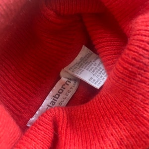 Red Cropped Turtleneck Lambswool and Angora Sweater image 4