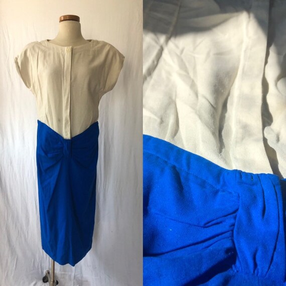 80s Raw silk dress