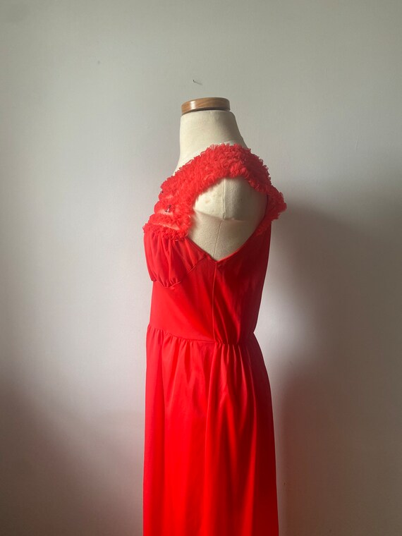 Red Ruffle Slip Dress - image 6