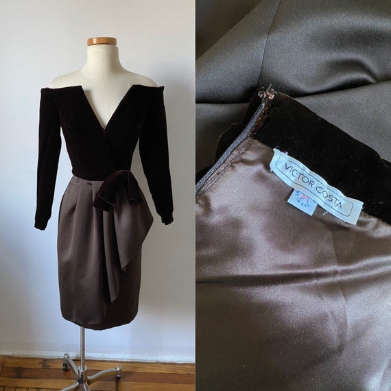 Victor Costa Chocolate Dress
