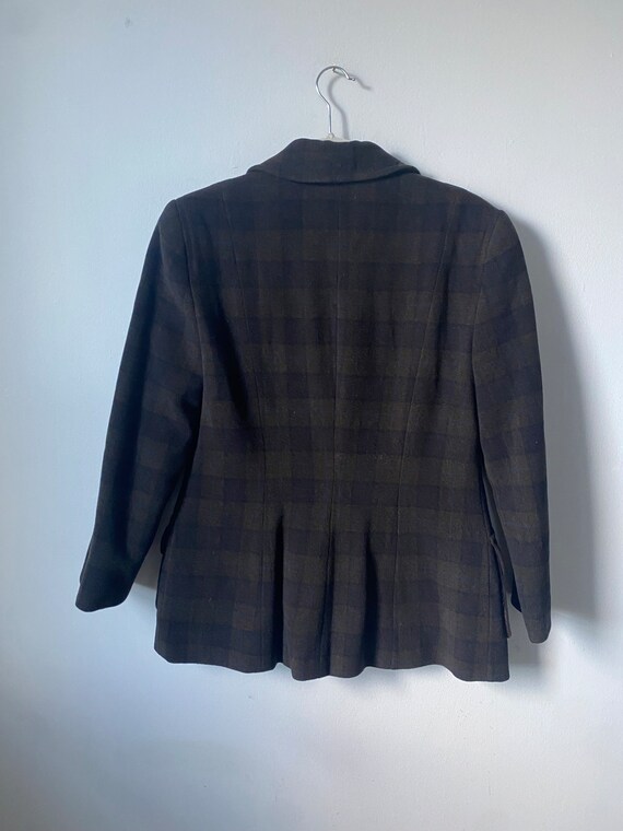 Brown and Blue Plaid Blazer Jacket - image 5