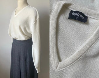 Vintage White Jantzen Academia Sweater