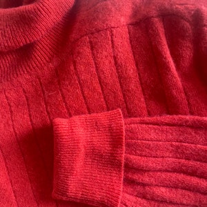 Red Cropped Turtleneck Lambswool and Angora Sweater image 2