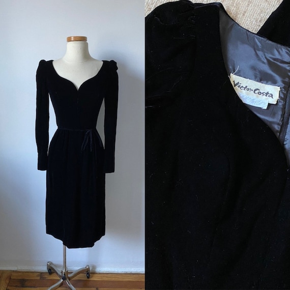 70s Victor Costa Velvet Dress