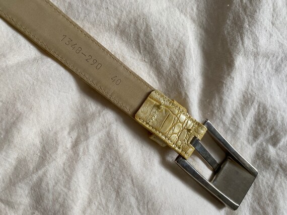 Yellow Embossed Escada Belt - image 4