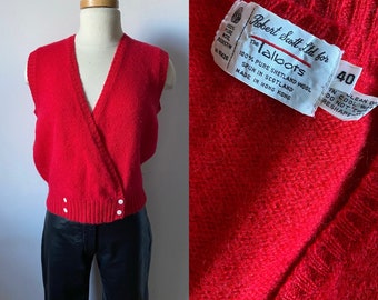 Vintage Red Double Breasted Sweater Vest