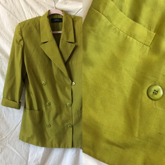 Chartreuse silk jacket
