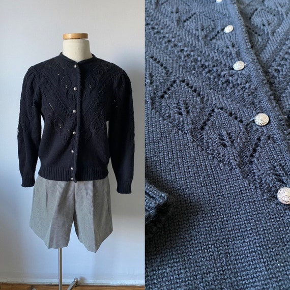 Wool Puff Sleeve Cardigan