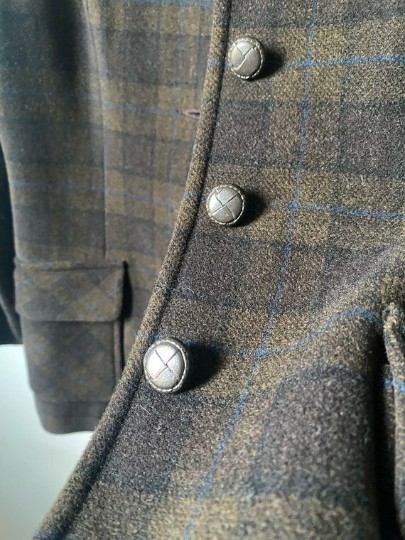 Brown and Blue Plaid Blazer Jacket - image 6