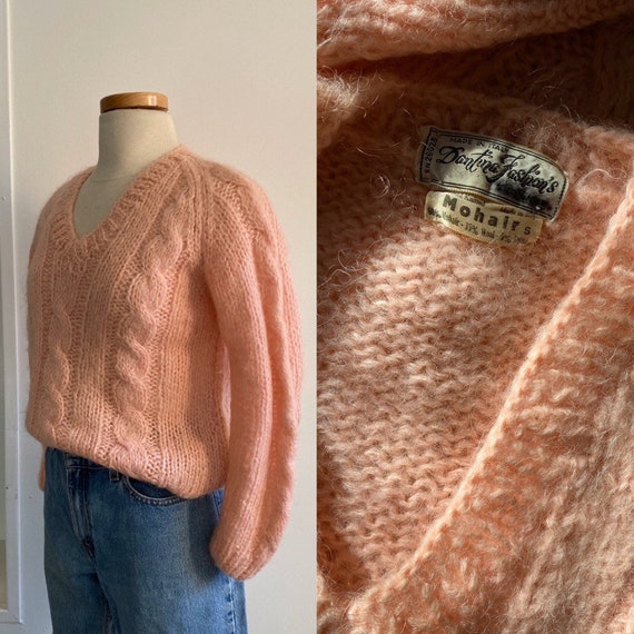 Cotton Candy Mohair Cable knit
