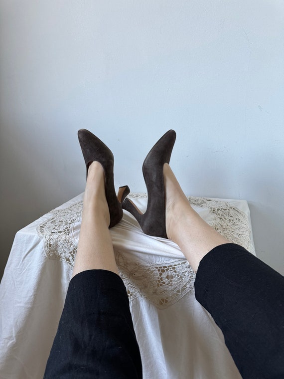 80s Soft Brown Suede Heel