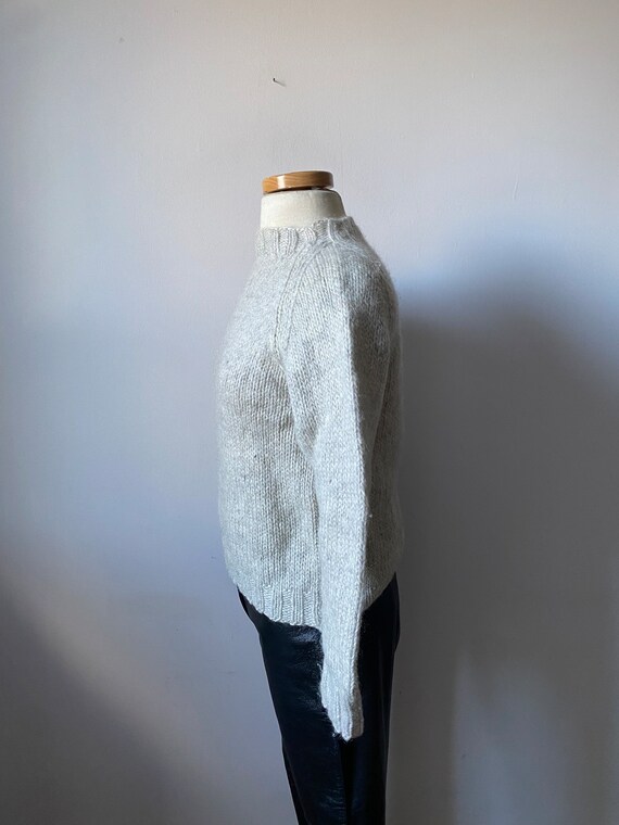 Handknit Wool Sweater in Oatmeal - image 4