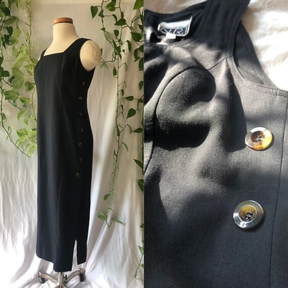 square neck button dress