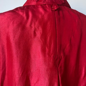 Red Cropped Silk Top image 5