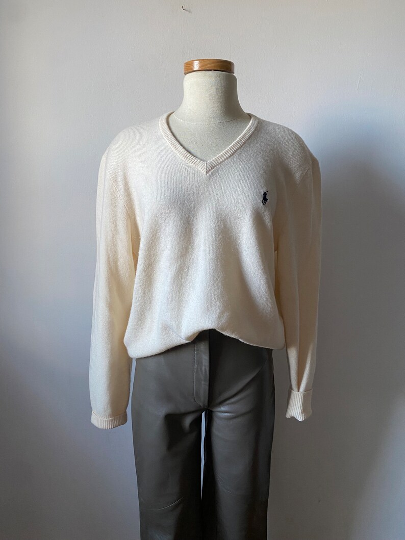 Cream Polo Ralph Lauren Lambswool Sweater image 3