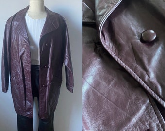 1980s Winlit Burgundy Leather Jacket