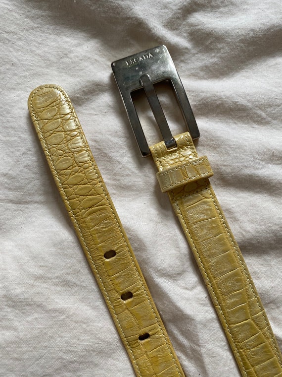 Yellow Embossed Escada Belt - image 1