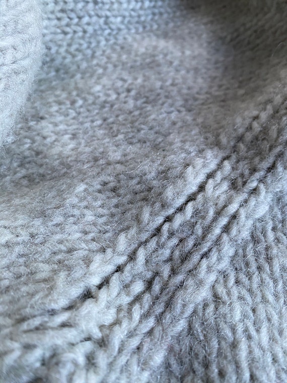 Handknit Wool Sweater in Oatmeal - image 6