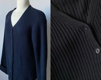 90s Liz Claiborne Thick Knit Ribbed Cardigan