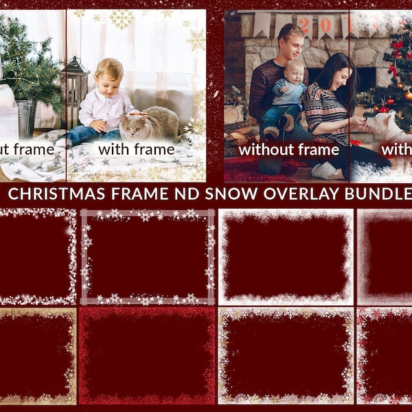 Christmas Snowflakes photo frame, glitter frame, christmas frame PNG, ClipArt, Winter Snow texture, christmas template, christmas overlay