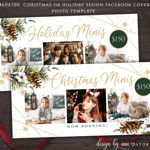 Christmas Mini Session Timeline template,Facebook Timeline Template, Christmas Mini Session Facebook Cover,Photography Marketing, CM03 ET12