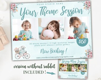 Spring Mini Session Template, watercolor template, photography marketing template, easter mini session template, INSTANT DOWNLOAD,PW01 KN01