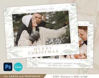 canva/photoshop card template, Holiday Christmas card template ,Christmas cards template,minimalist card,Happy Holiday photo card,et120 cm12
