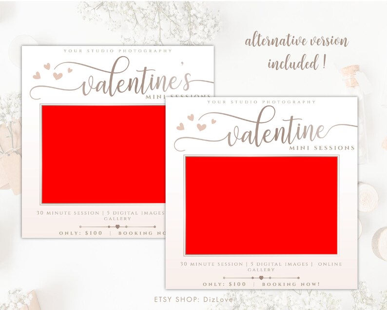 PHOTOSHOP Valentine Template Valentine's Day Photoshop | Etsy