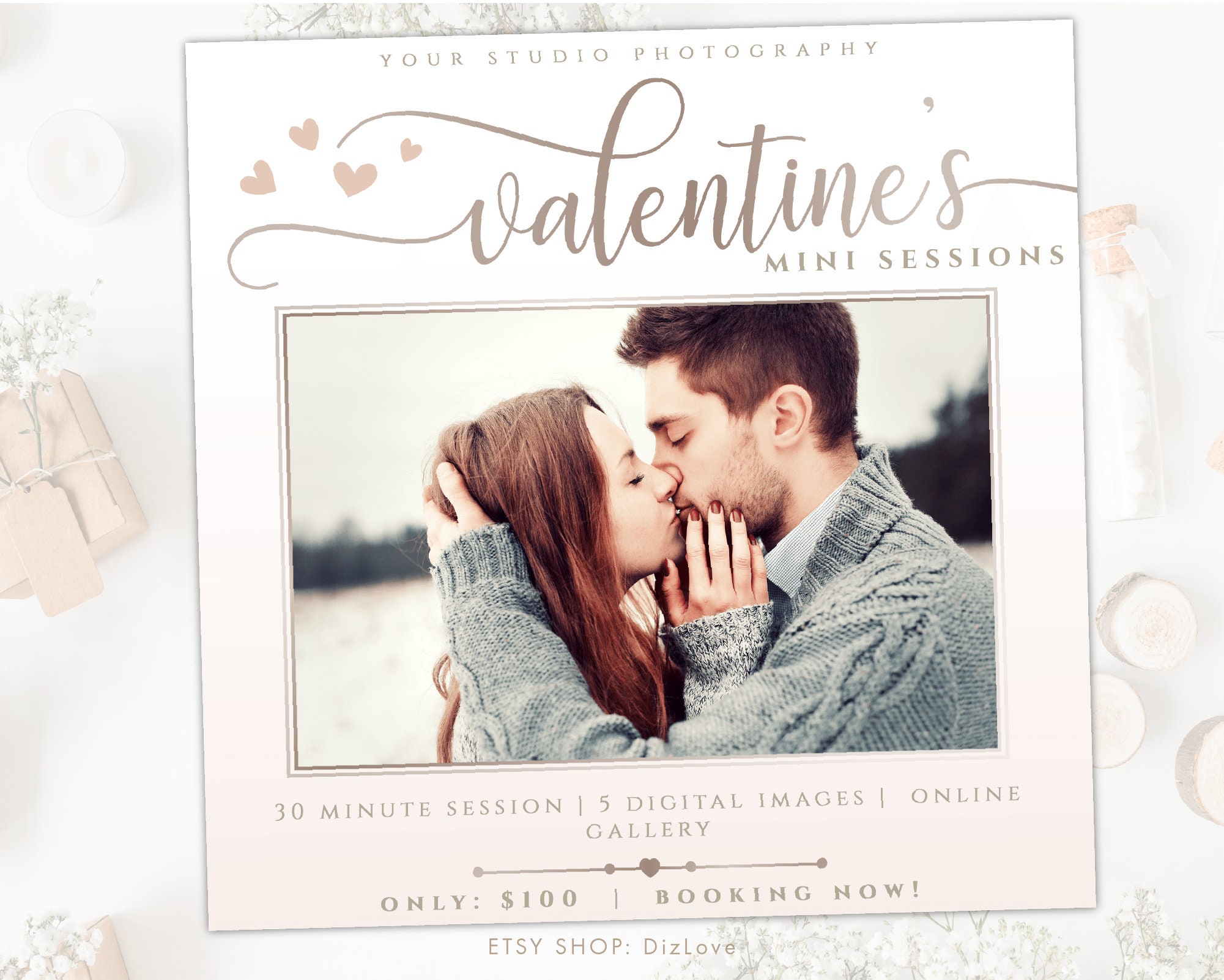 PHOTOSHOP Valentine Template Valentine's Day Photoshop | Etsy