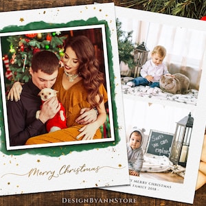 PHOTOSHOP Christmas Card Template, gold christmas card template, gold dust template, christmas overlay, holiday card template,  KS09