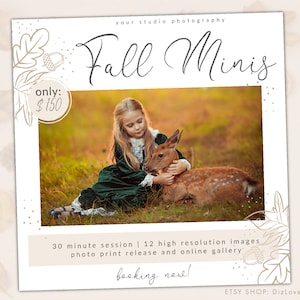 Fall Mini Session Template,Autumn Mini template,Fall Template,autumn minis template, Autumn Session, fall minis,Photoshop Template fa01 et31