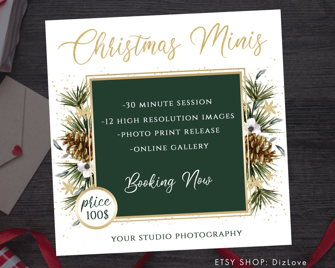 Christmas Mini Session Template Christmas Minis Holiday Mini - Etsy