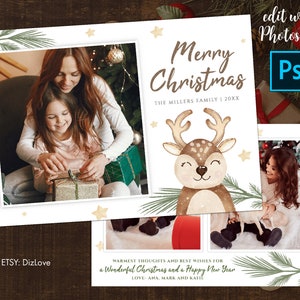 PHOTOSHOP Weihnachtskarte 5x7, Fotokarte, Weihnachtskarte, Weihnachtskarte, süße Weihnachtsvorlage, für Fotografen, Holida Kartenvorlage et70