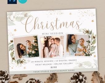 Christmas Mini Session Template, Holiday Mini Session Template, Holiday Marketing Board, for photographers, Christmas Minis Ad, ET141 CM15