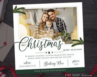 Christmas Mini Session Template, Christmas Minis, Holiday Mini Session Template, Holiday Marketing Board, for photographers ET19 CM04