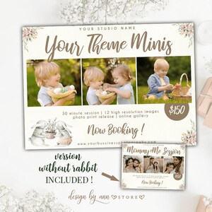 Spring Mini Session, watercolor template, photography marketing template,boho session template, Easter Minis, photoshop template, KW06 KOB01