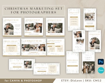 Christmas Mini Session Marketing Bundle,Christmas Marketing Board, Christmas Minis Template, instastory template, Holiday Marketing, CM12